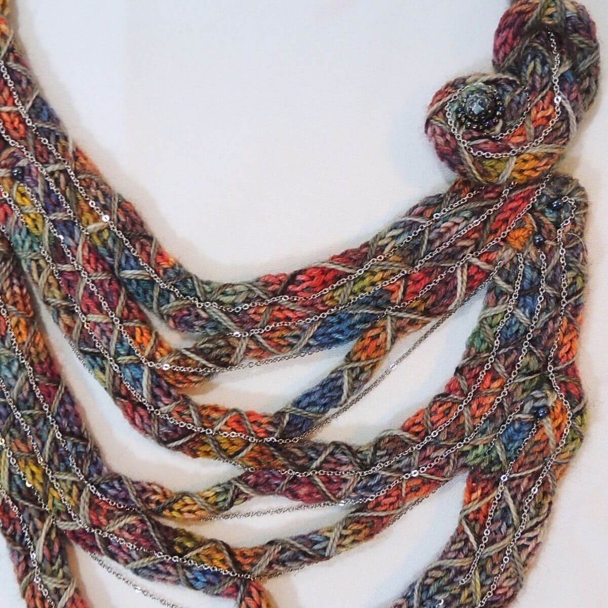 ZEPORAH: One-Of-A-Kind Wrapped Cord Wearable Art, Sculptural Fiber Jewelry, Textile Statement Necklace