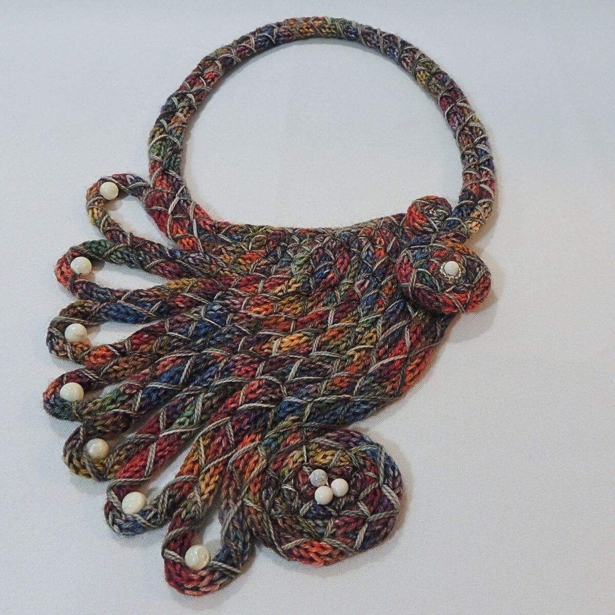 ZORICA: Statement Necklace, Sculptural Fiber Jewelry, Wearable Art, Unique Fiber Art, Handmade