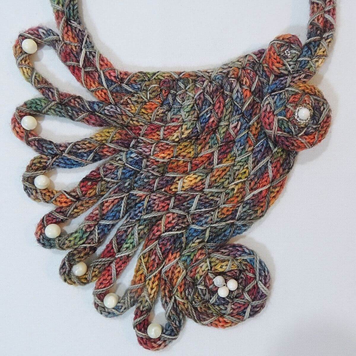 ZORICA: Statement Necklace, Sculptural Fiber Jewelry, Wearable Art, Unique Fiber Art, Handmade