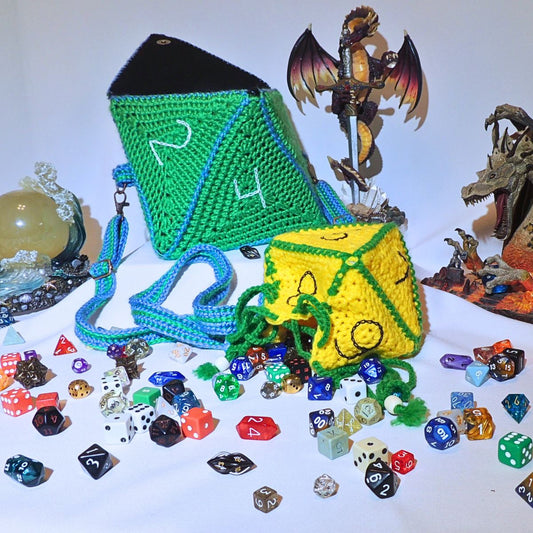RPG D8 Dice Bag or Shoulder Bag Crochet Pattern By Jessie At Home