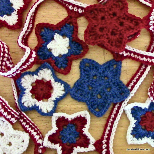 Stars and Stripes Bunting Crochet Pattern by Jessie At Home