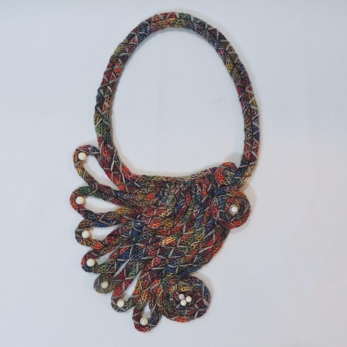 ZORICA: Statement Necklace, Sculptural Fiber Jewelry, Wearable Art, Unique Fiber Art, Handmade